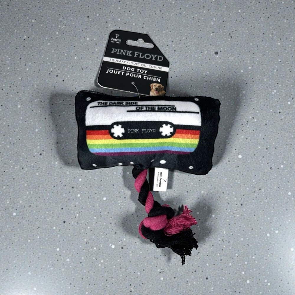 Pink Floyd Dark Side Of The Moon Cassette Squeaky Dog Toy‎ (5 in wide) NEW